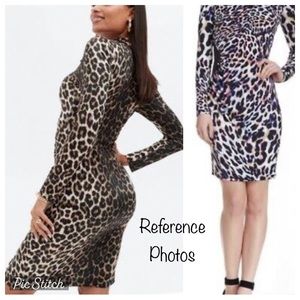 Carmen Marc Valvo Cheetah Print Ruched Side Dress